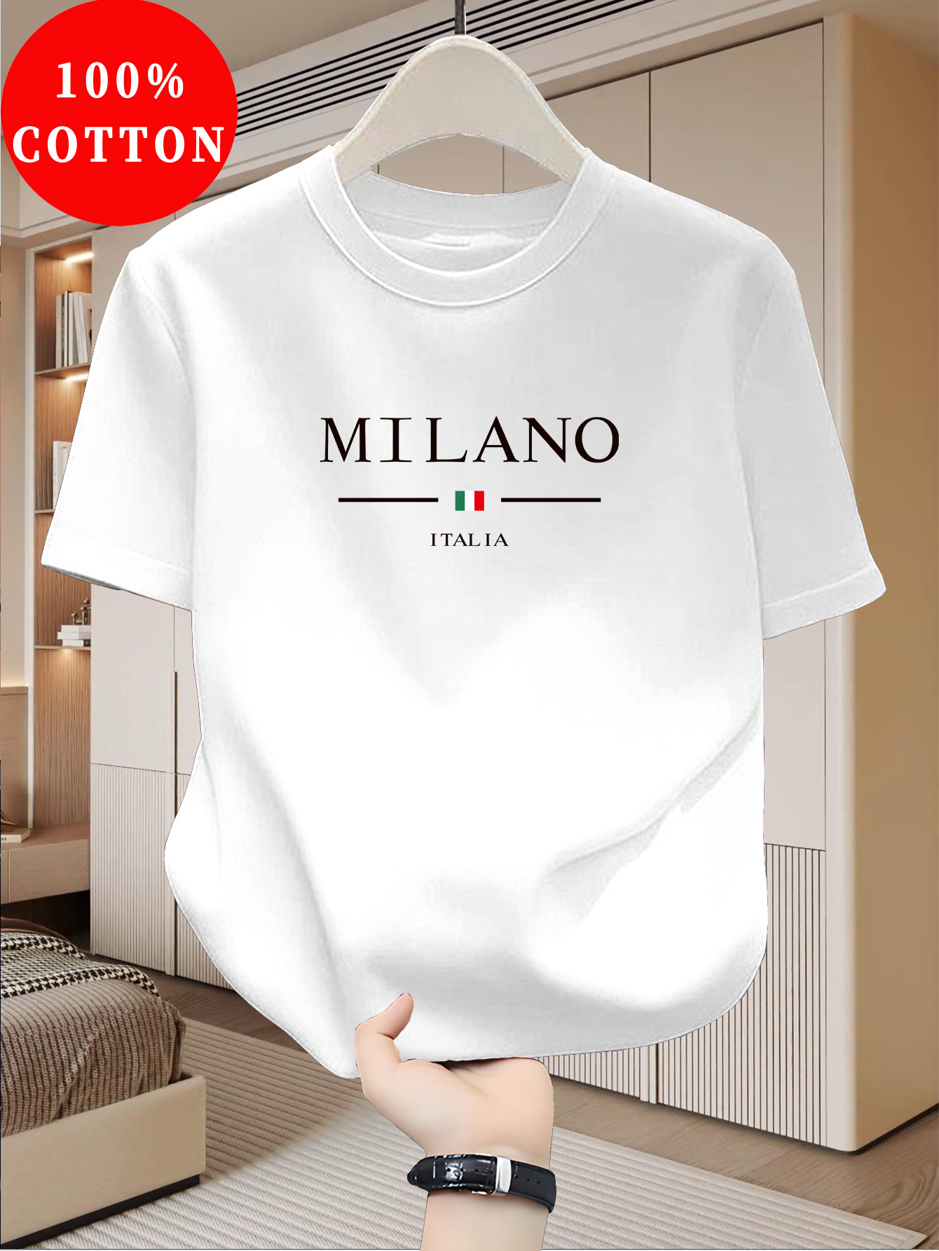 Street Fashion In Milan - Krótkie rękawy z nadrukiem w stylu
