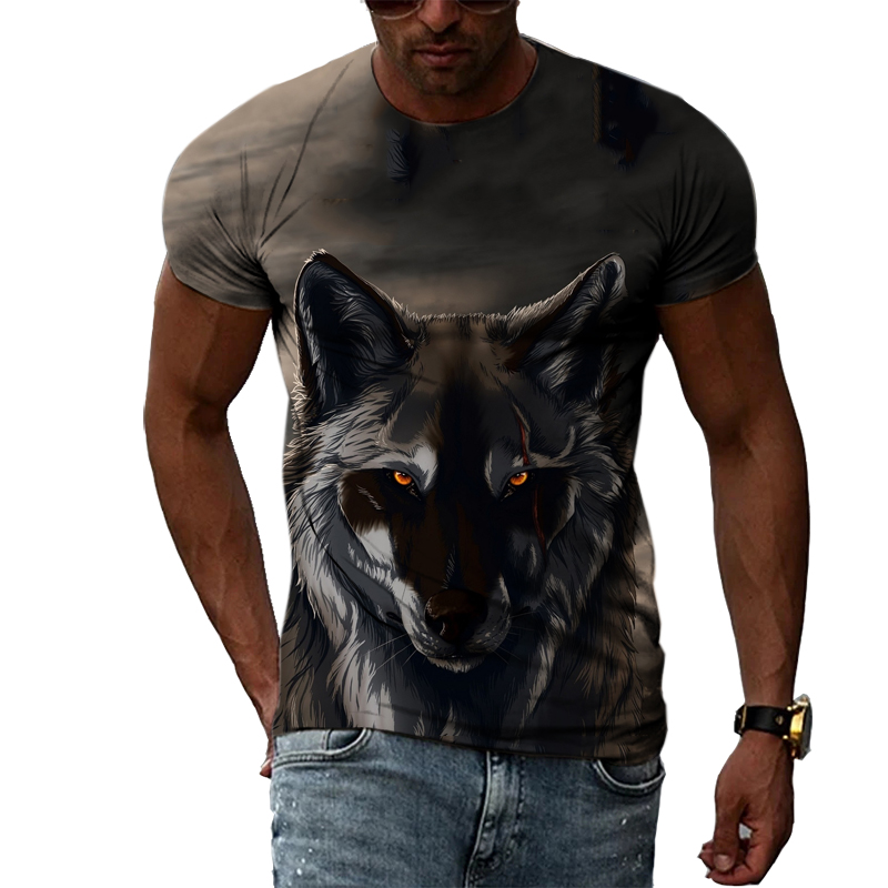 Street Fashion Elements - Casual męski nadruk zwierzęta T-shirt hip-hopowe