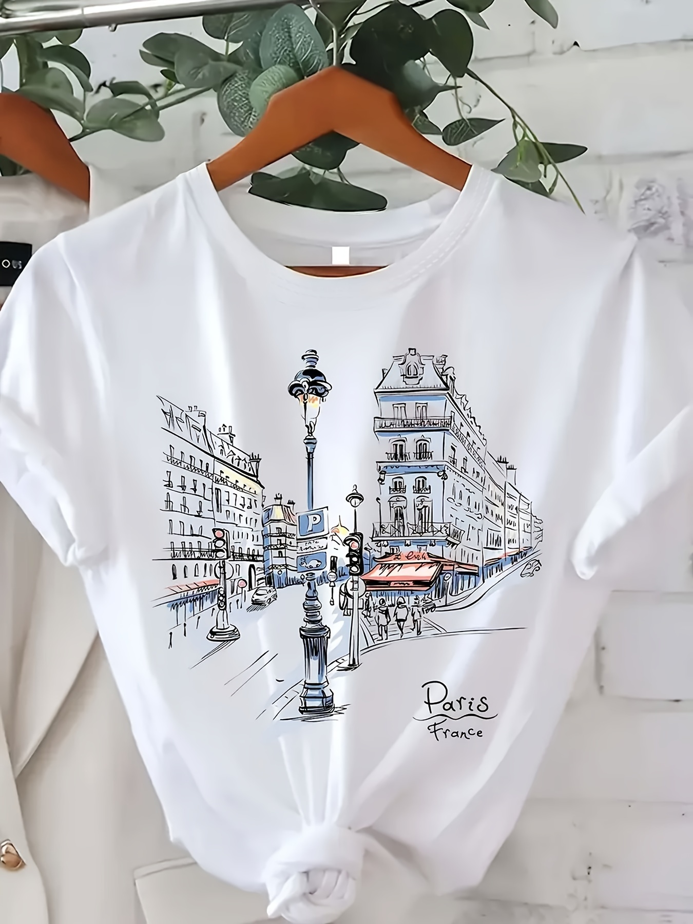 Street Fashion Paris - Damska koszulka z nadrukiem ulicy paryskiej