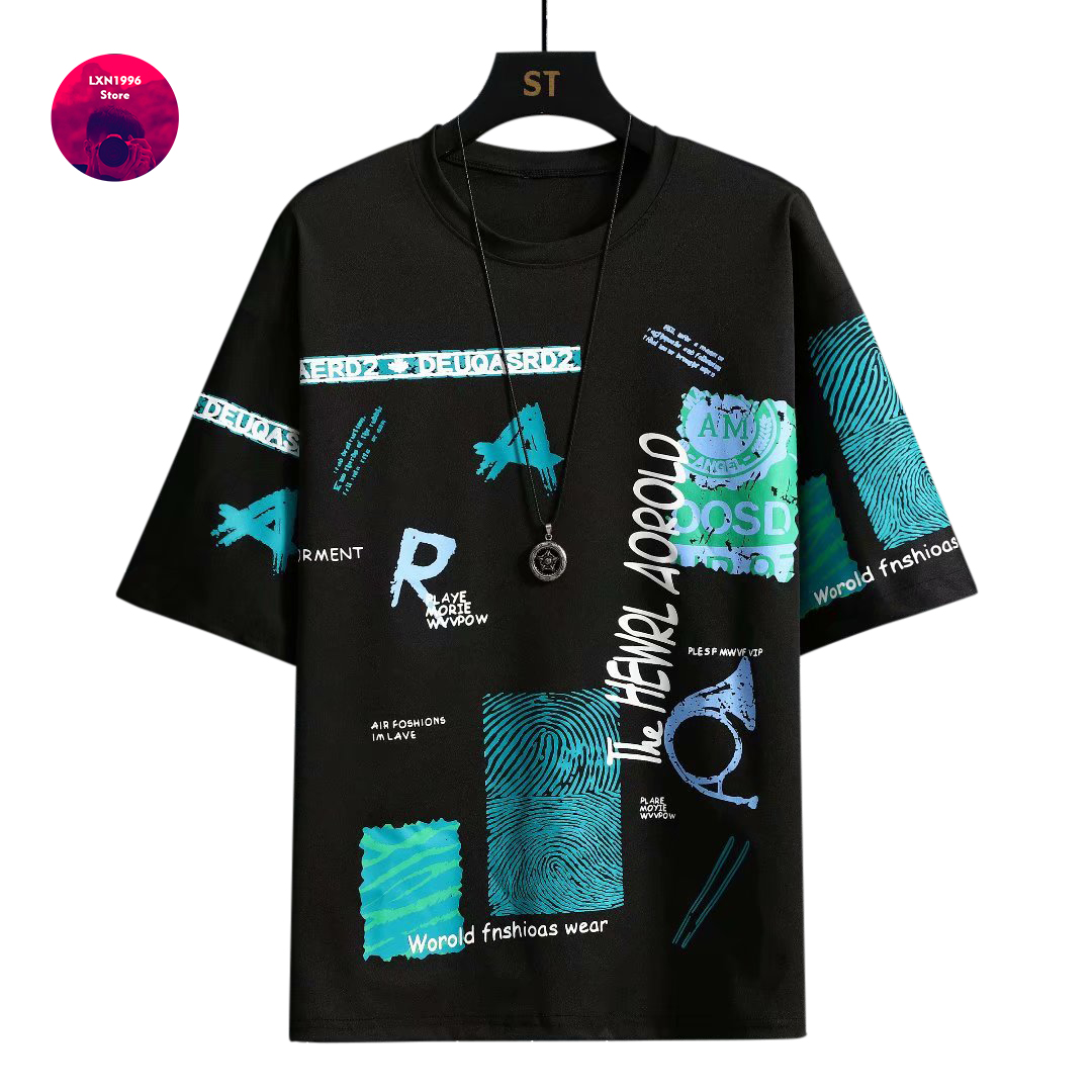 Street Fashion Japan Brand - Mężczyźni Harajuku graficzne czarne letnie koszulki