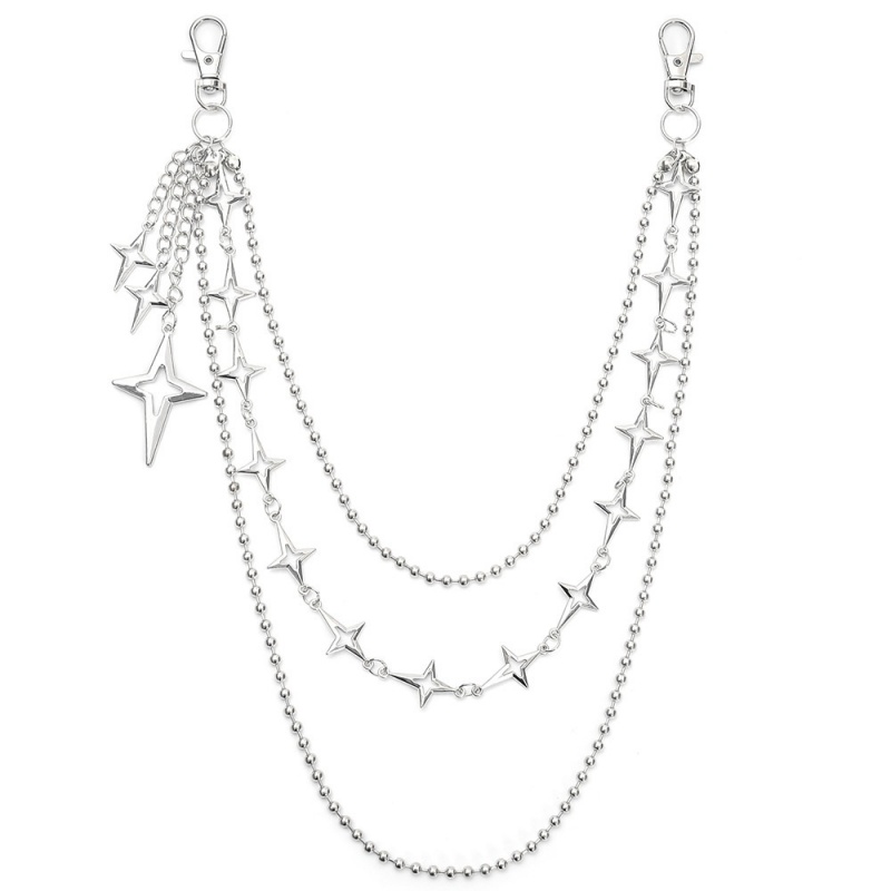 Street Fashion Jewelry - Damski punkowy hip-hopowy wielowarstwowy łańcuszek do