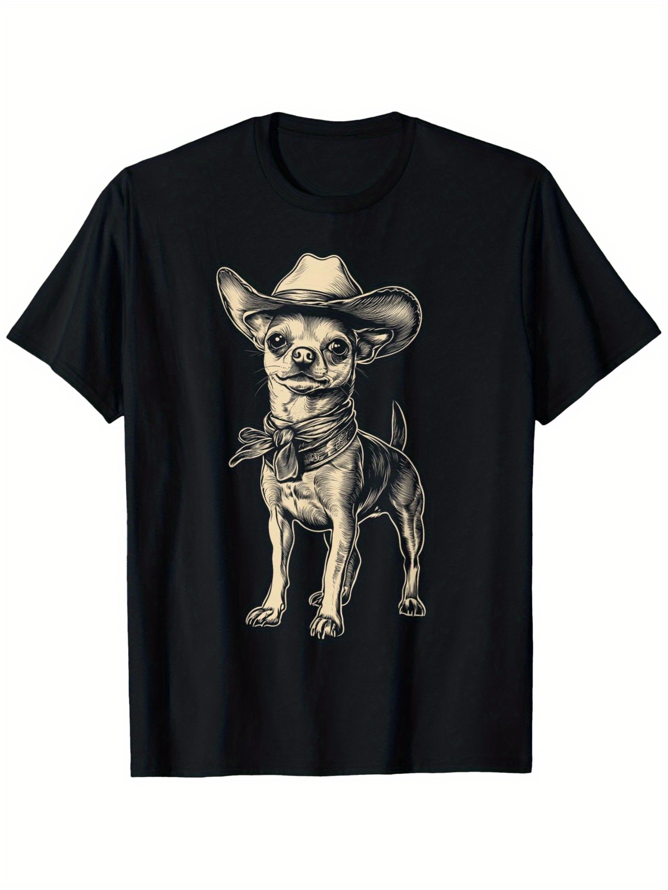 Street Fashion Co - Koszulka z chihuahua w krowim kapeluszu,