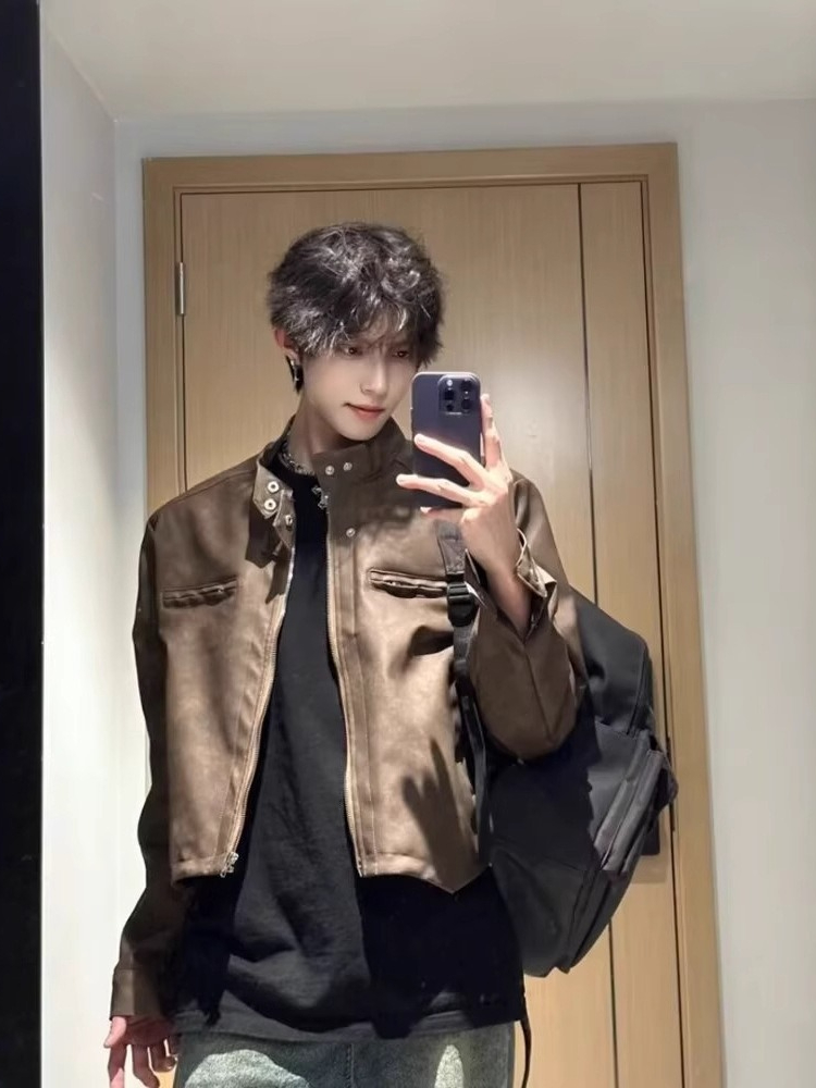Kurtka męska ze skóry PU w sty – Street Fashion Japan Brand recenzja i cena