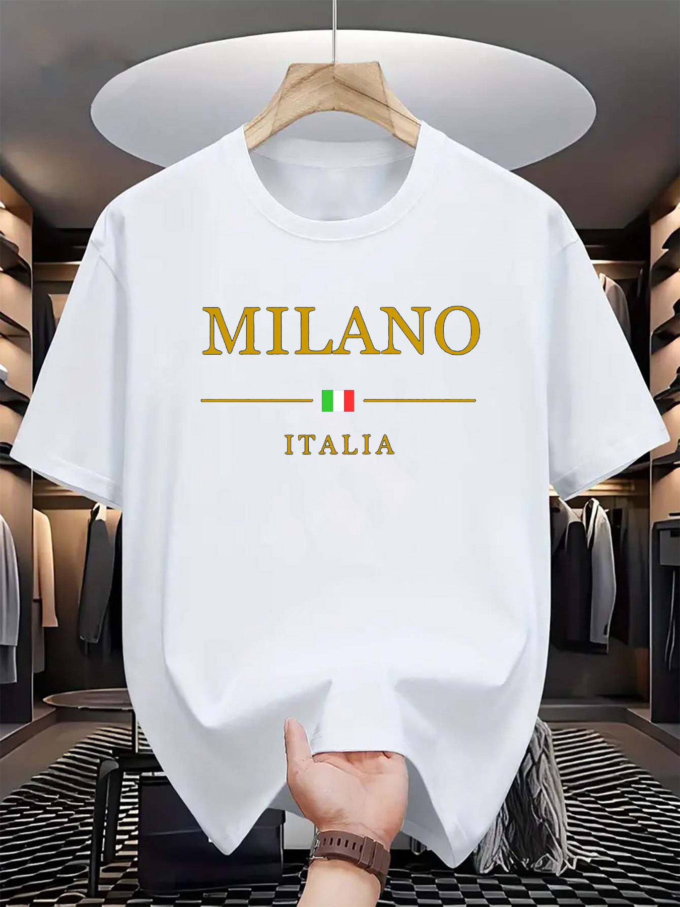 T-shirt z nadrukiem włoskiego  – Street Fashion In Milan recenzja i cena