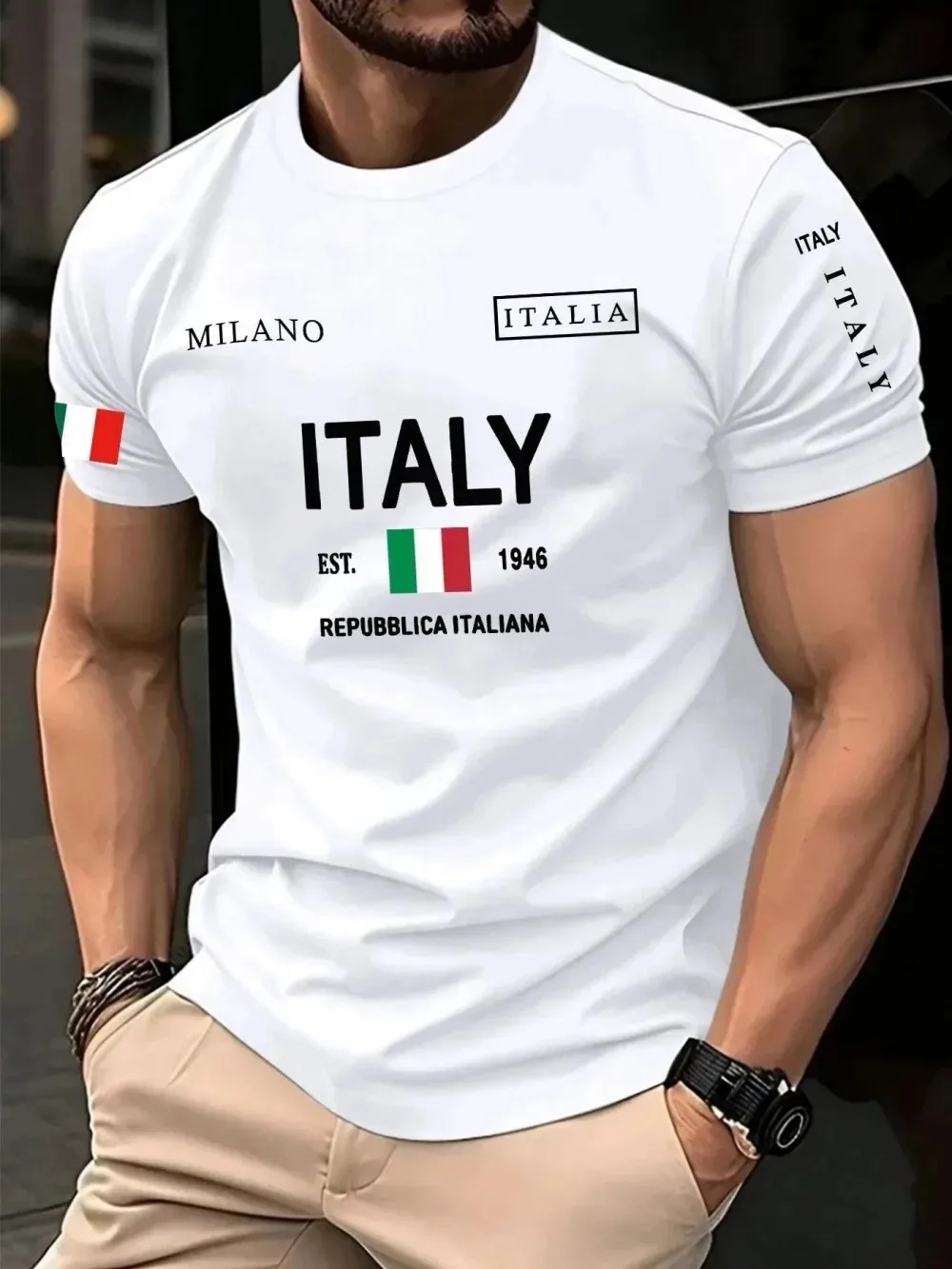 Koszulka męska 3D z nadrukiem  – Street Fashion In Milan recenzja i cena