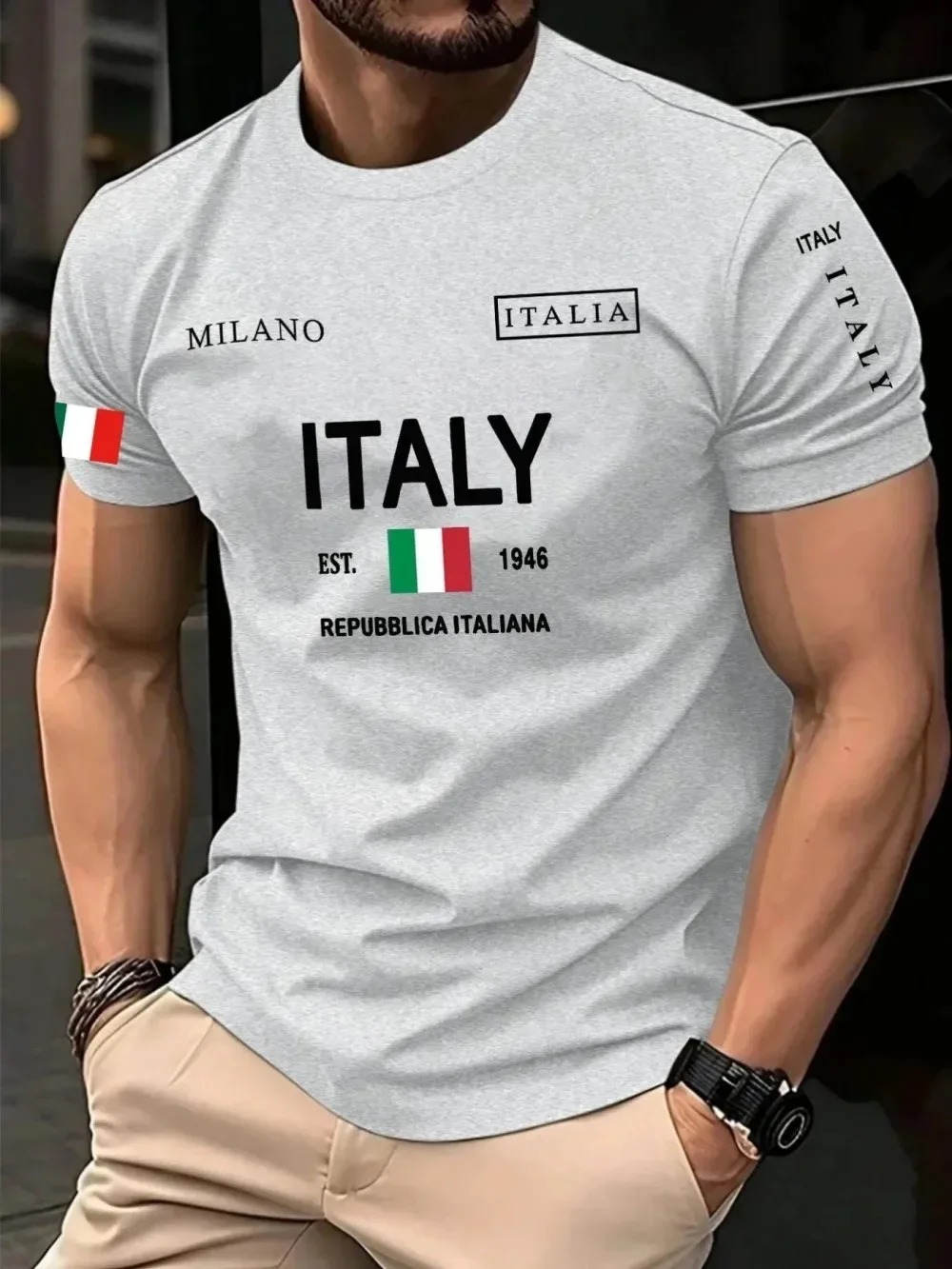 Koszulka męska 3D z nadrukiem  – Street Fashion In Milan recenzja i cena