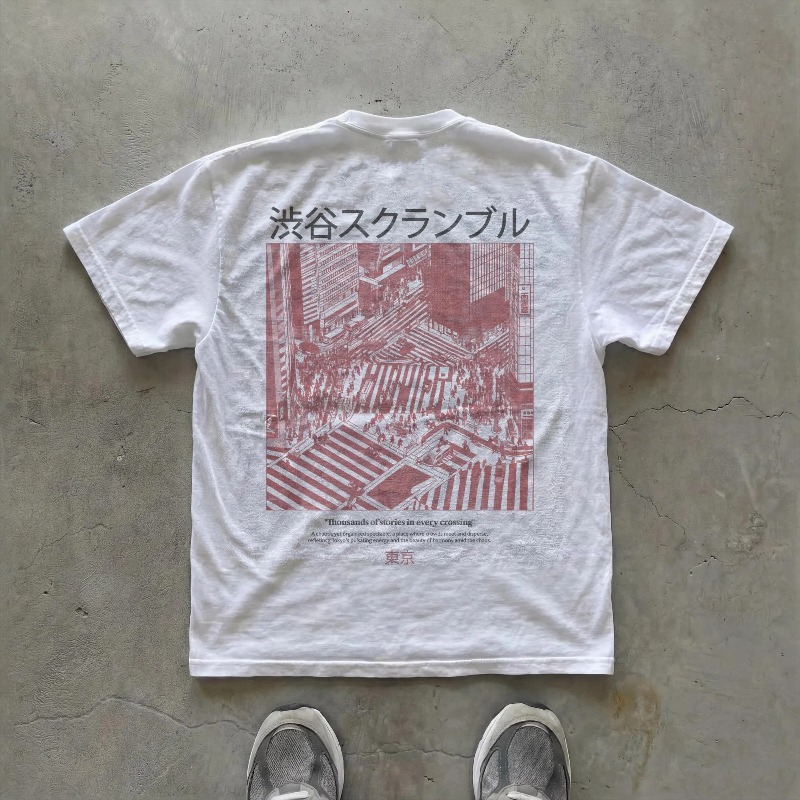 Koszulka z wzorem krzyżówki Sh – Street Fashion Shibuya recenzja i cena