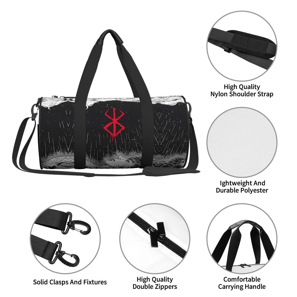 Japan Anime Bereserk Gym Bag F – Street Fashion Couple recenzja i cena