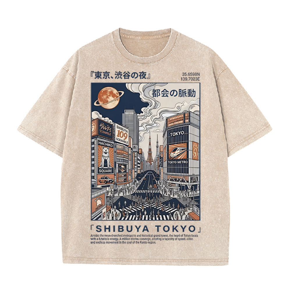 Koszulka z grafiką ulic Tokio  – Street Fashion Shibuya recenzja i cena